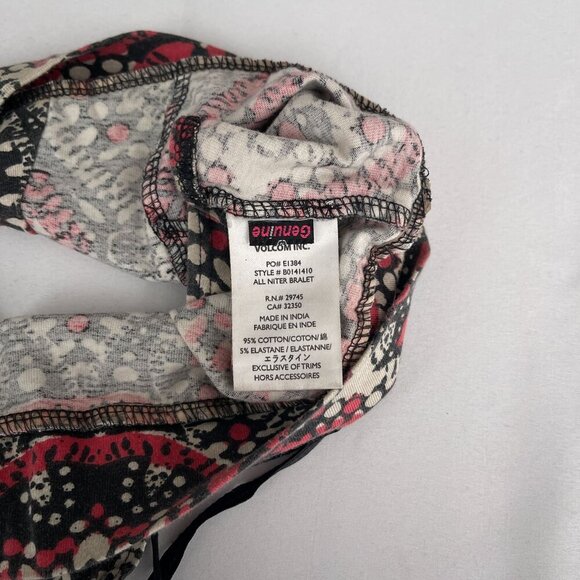 Volcom‎ Printed Crop Bralette Scoop Neck Adjustable Straps Mid-Racerback M - Picture 7 of 8